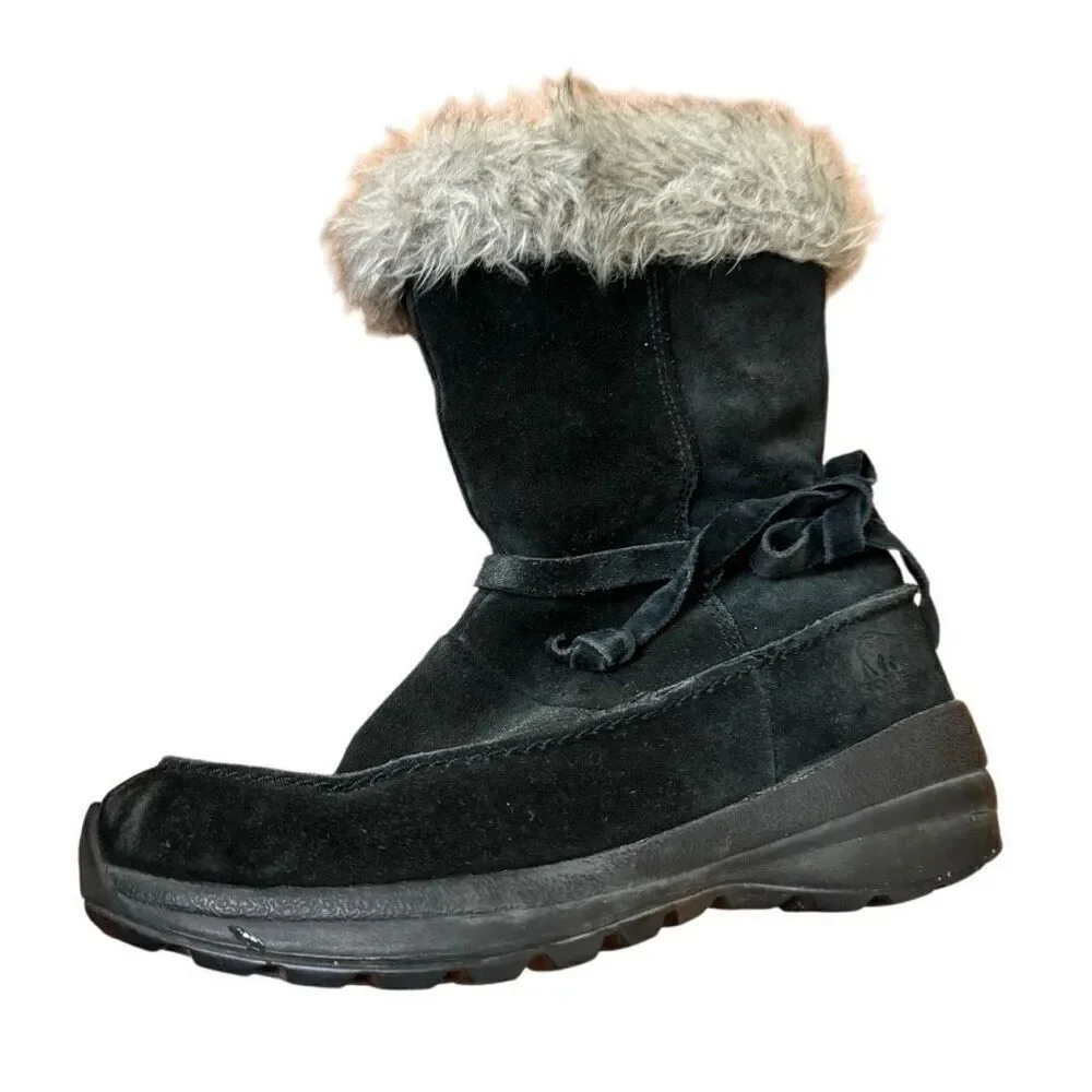 Sorel Northern Lite Tall Black Suede Boots Side Zip Size 6.5 Women’s